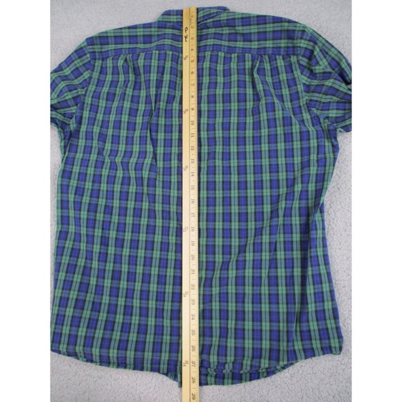J. Crew Shirt Mens Medium Blue Green Plaid Slim Fit Button Down Long Sleeve - Picture 10 of 12